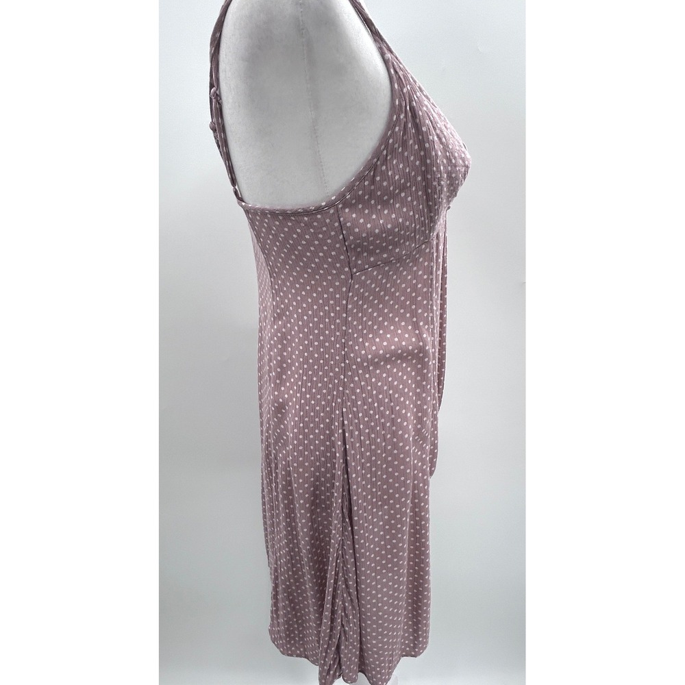 American Eagle Pink Polka Dot Tie Front Mini Dress Size 4 Babydoll Cottagecore - Picture 4 of 13